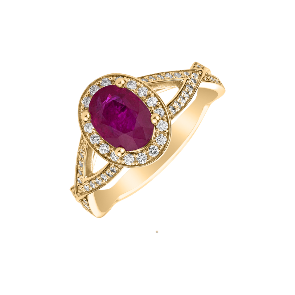 Diamond ring with Ruby Space Princess