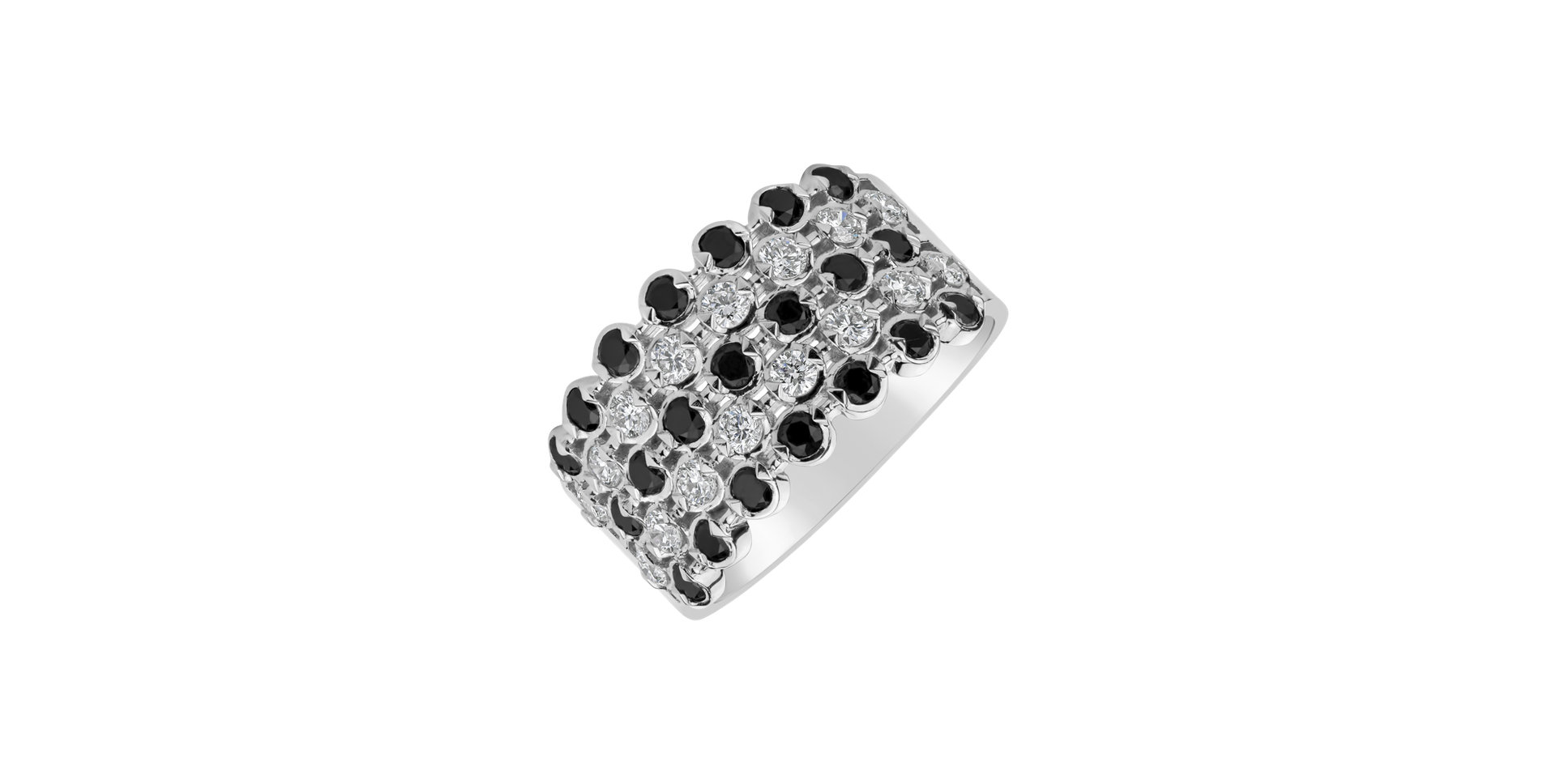 Ring with black and white diamonds Marvel Mosaic