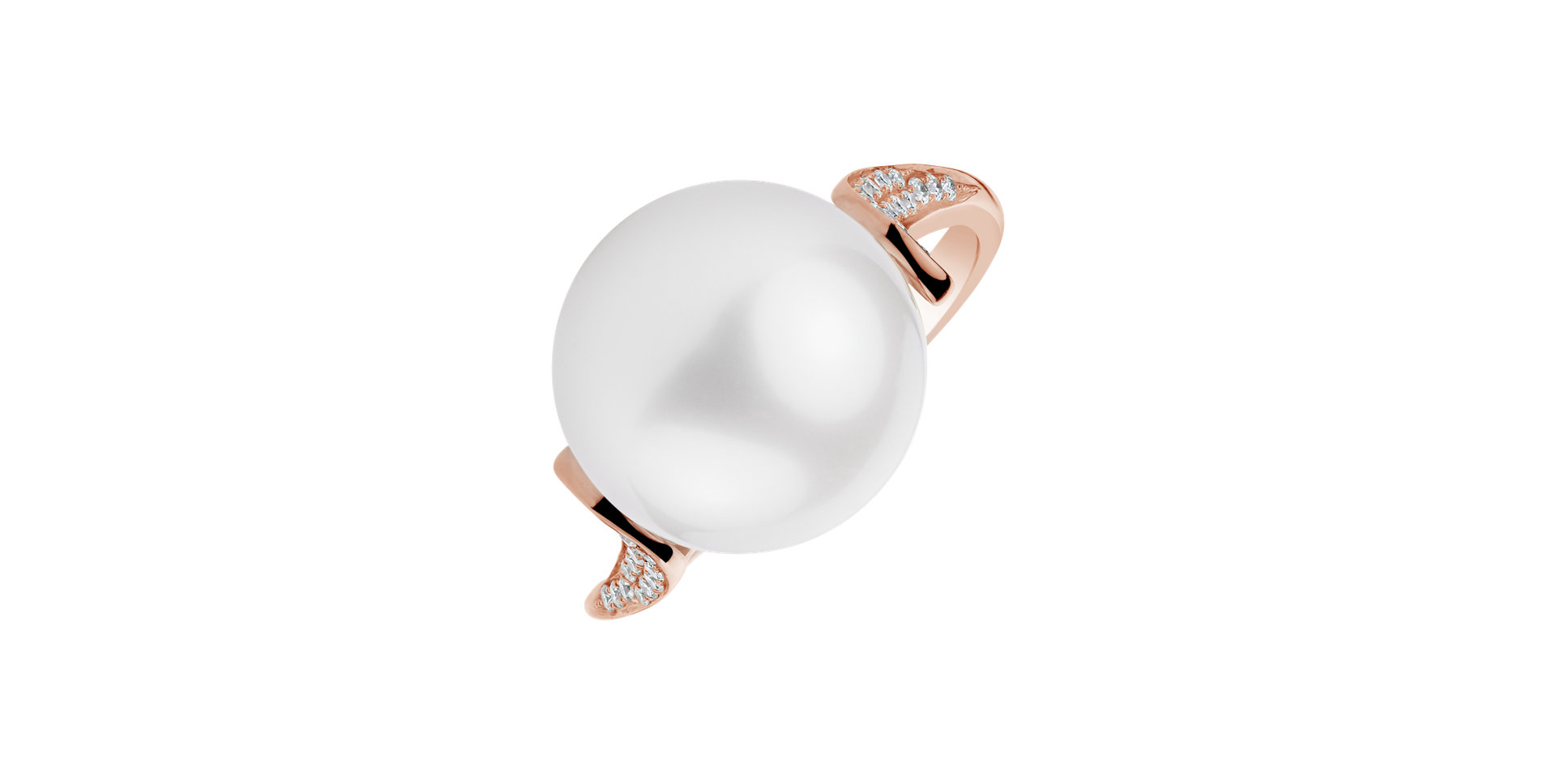Diamond ring with Pearl Pristine Seashore