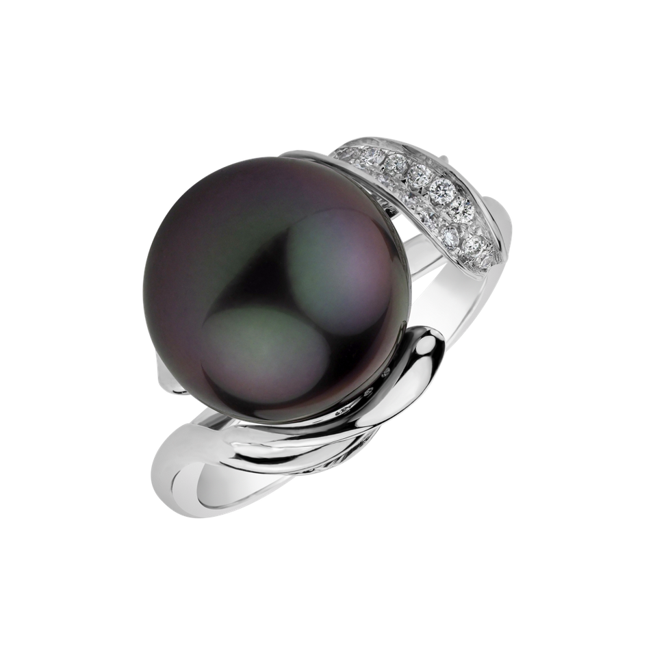 Diamond ring with Pearl Salome Dream