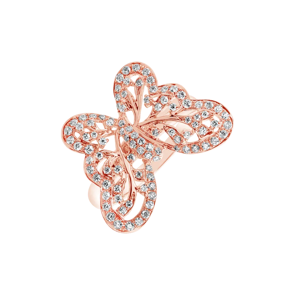 Diamond ring Transparent Butterfly