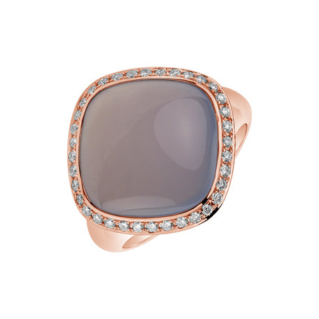Diamond ring with Chalcedony Lonely Blossom