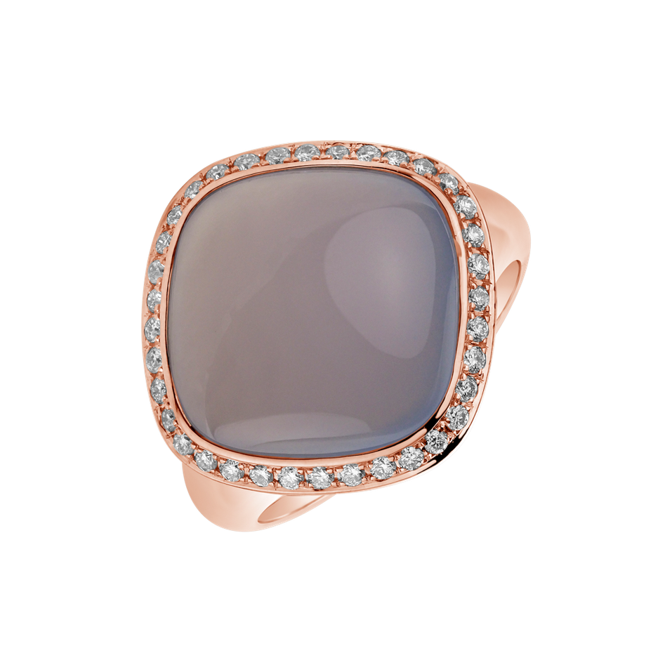 Diamond ring with Chalcedony Lonely Blossom