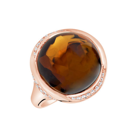 Diamond ring with Quartz Gentility Sin