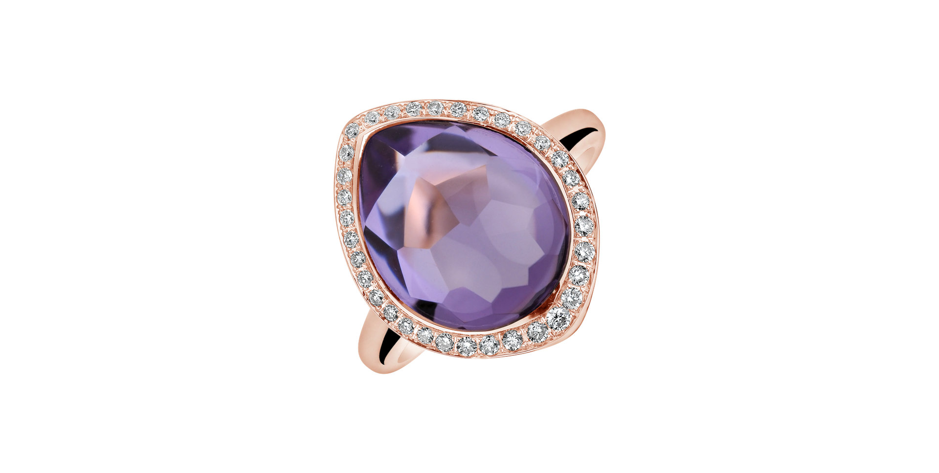 Diamond rings with Amethyst Passionate Miracle
