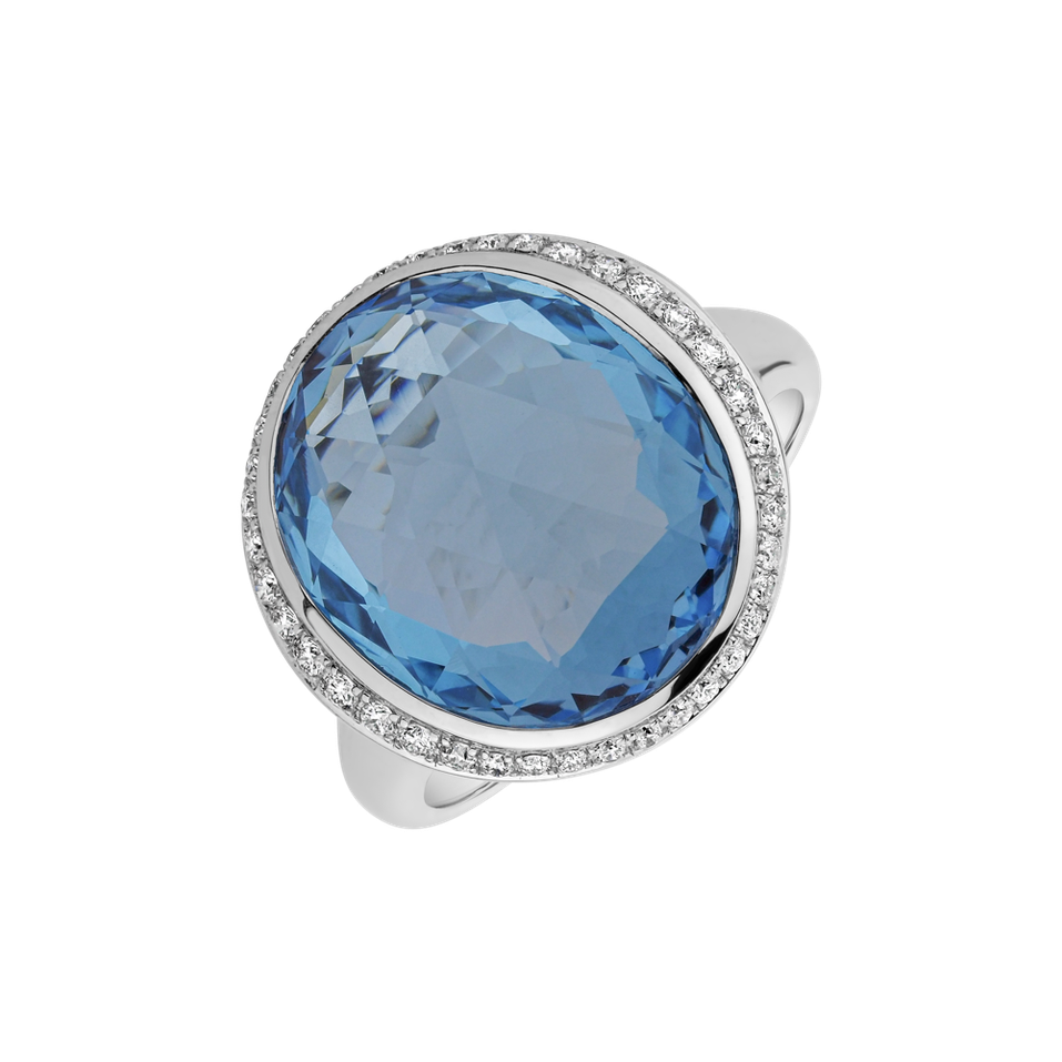 Diamond ring with Topaz Athiopica