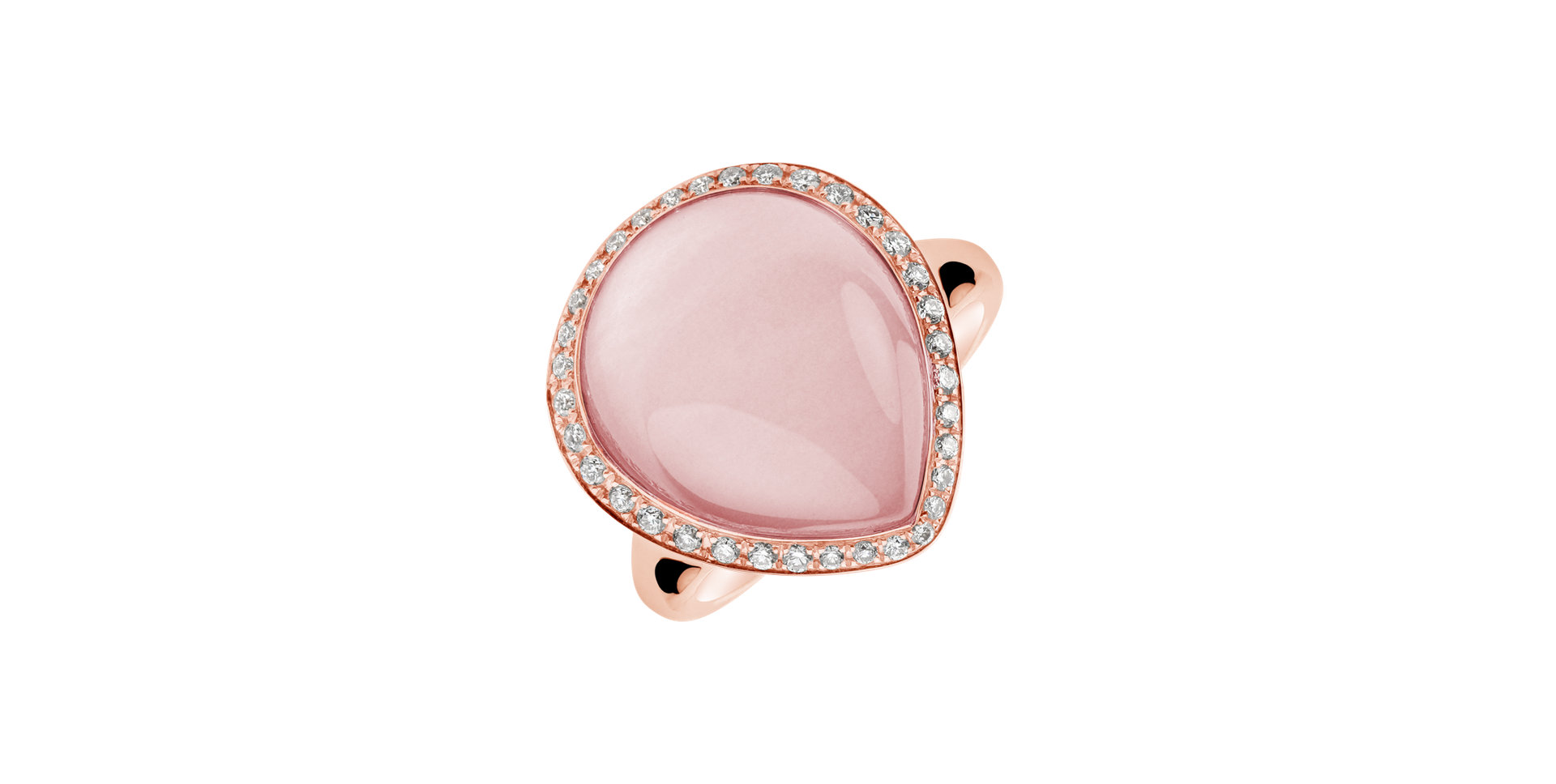 Diamond ring with Rose Quartz Revishing Countess