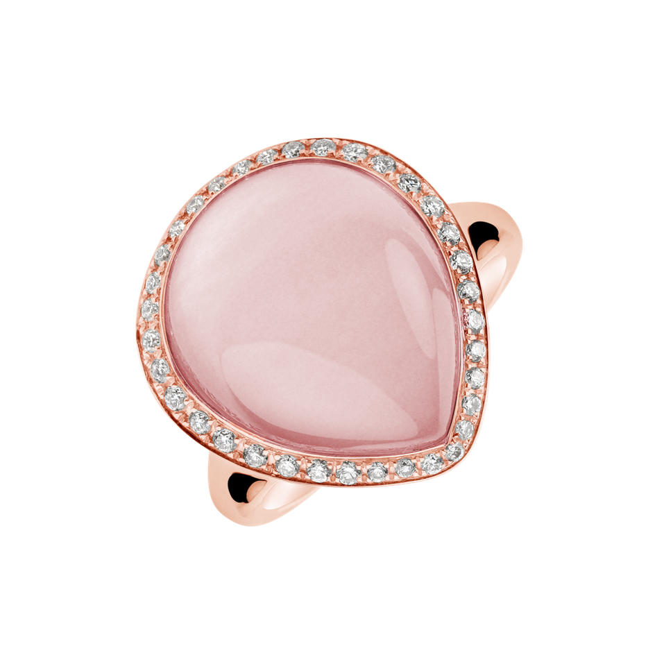 Diamond ring with Rose Quartz Revishing Countess