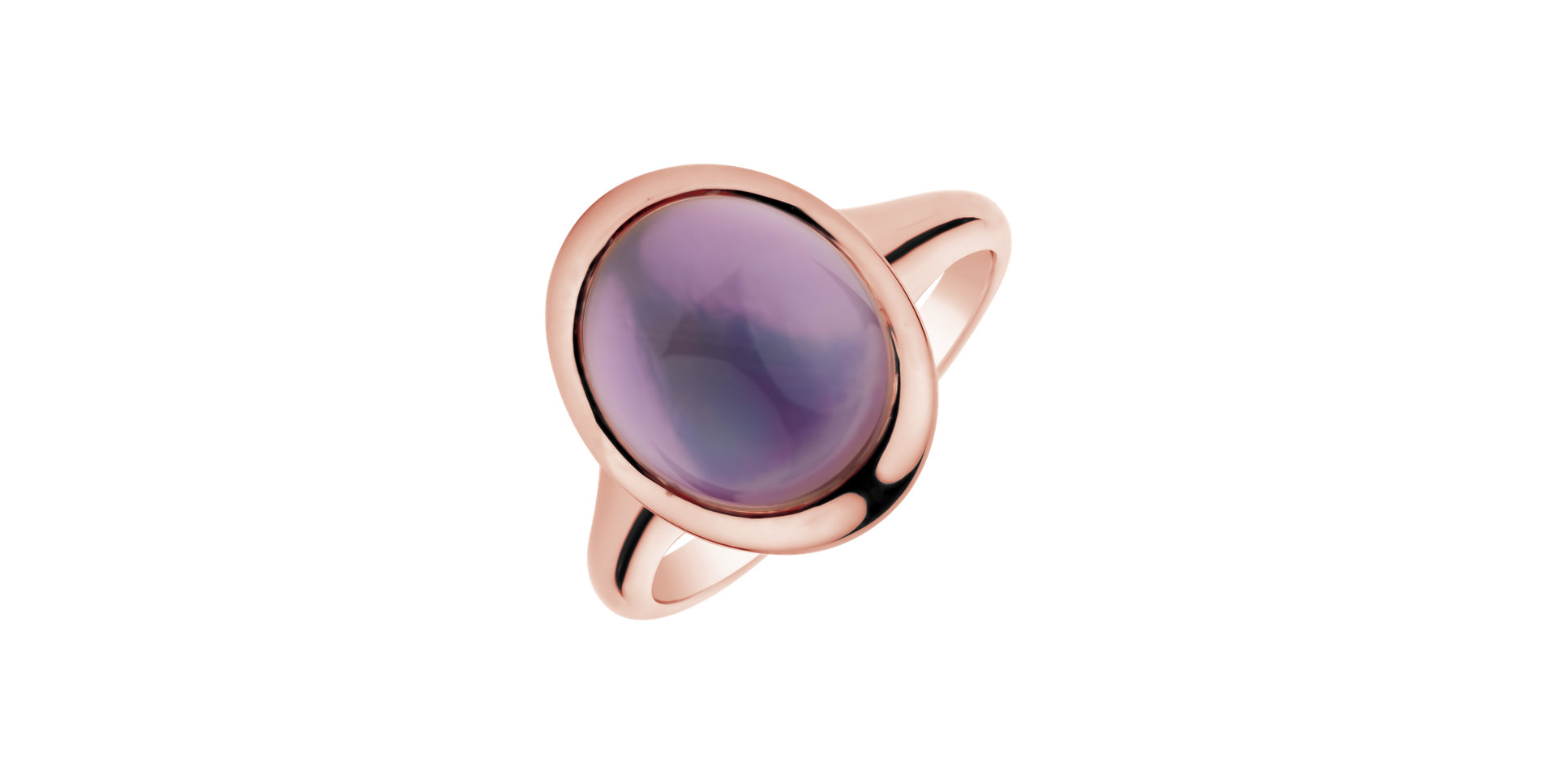 Ring with Amethyst and Mother of Pearl Stylish Goth