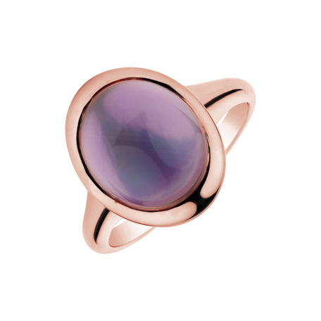 Ring with Amethyst and Mother of Pearl Stylish Goth