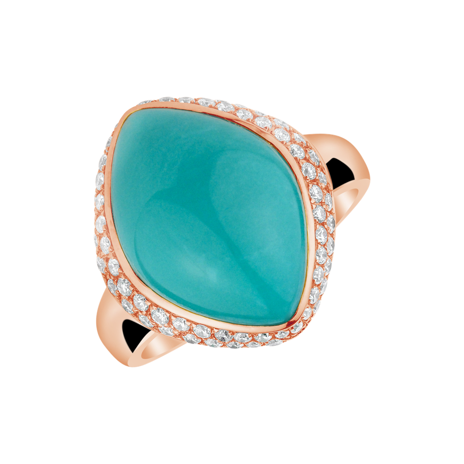 Diamond ring with Turquoise Ravishing Princess