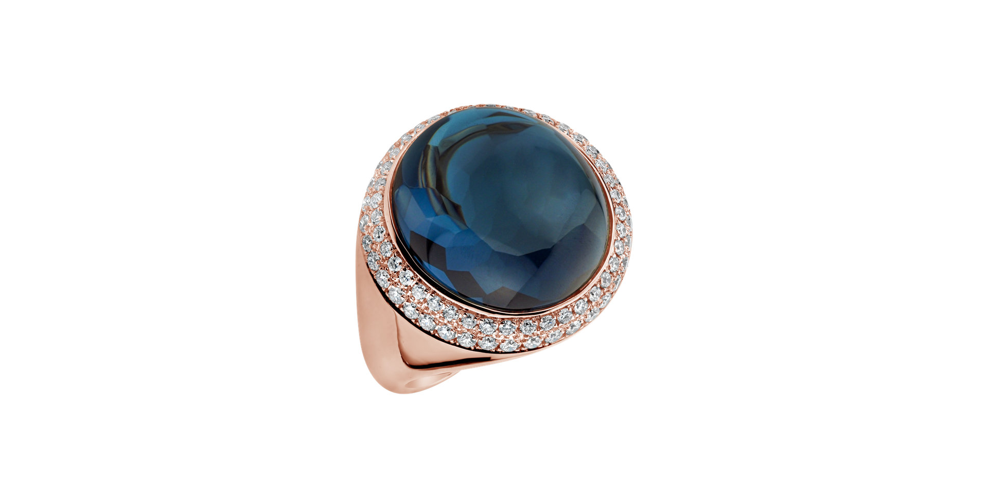 Diamond ring with Topaz Persephonas Devotion