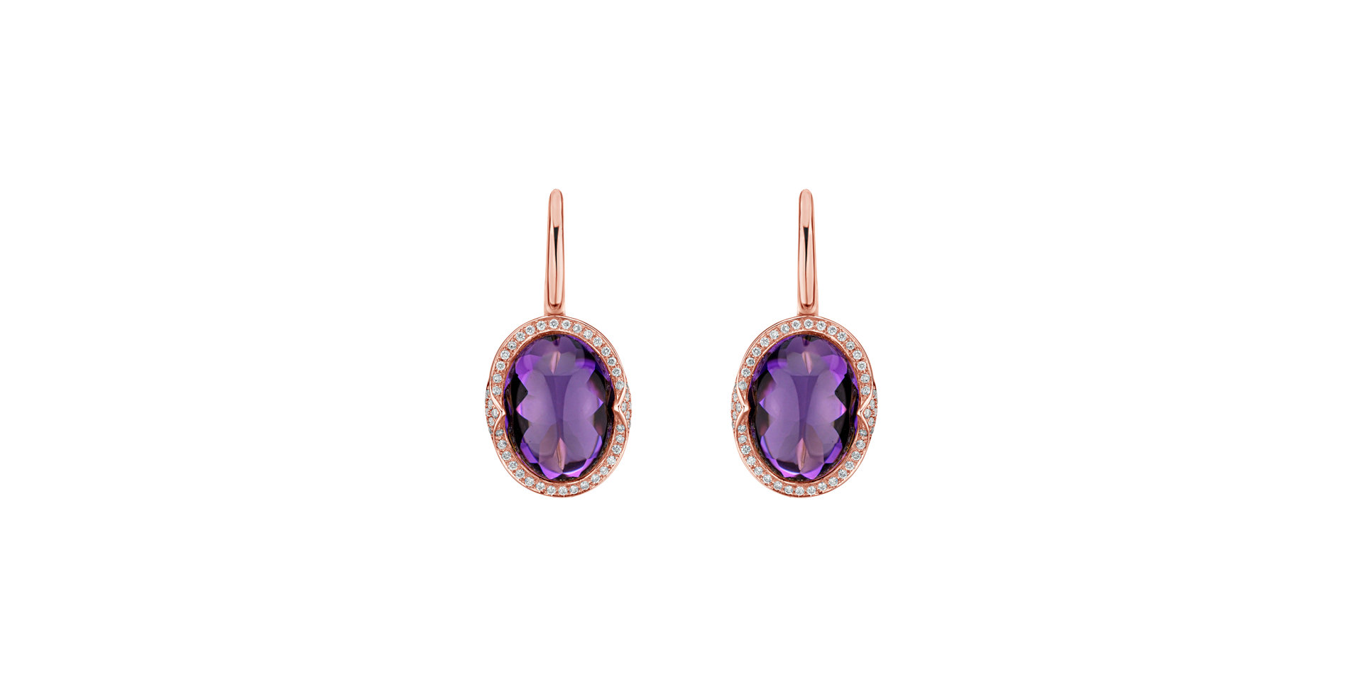 Diamond earrings with Amethyst Damron