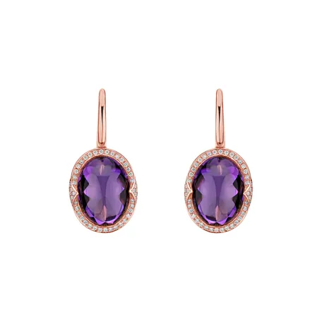 Diamond earrings with Amethyst Damron