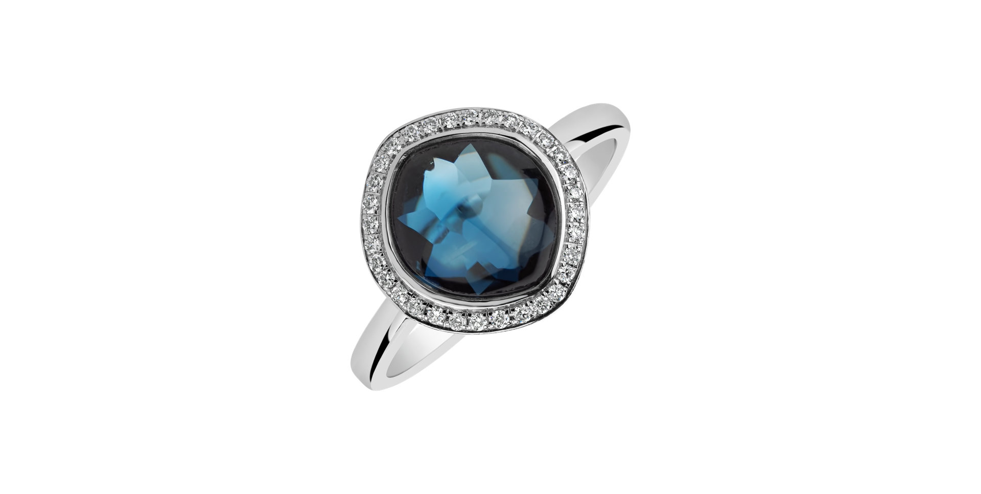 Diamond ring with Topaz Eternity Bloom