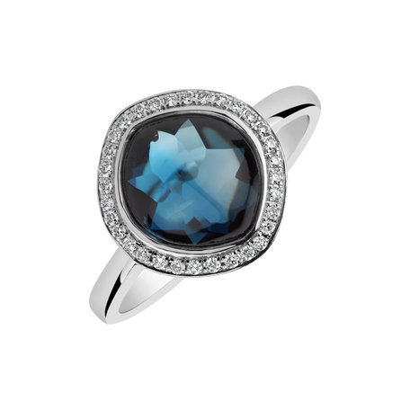 Diamond ring with Topaz Eternity Bloom