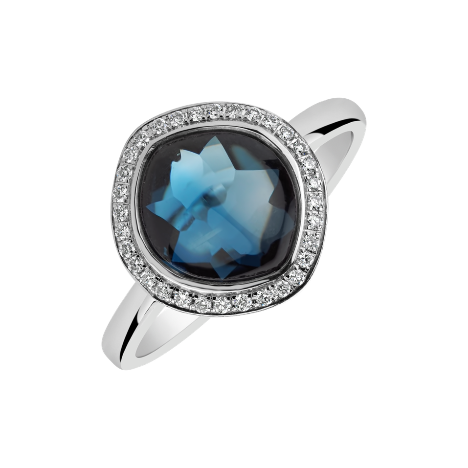 Diamond ring with Topaz Eternity Bloom