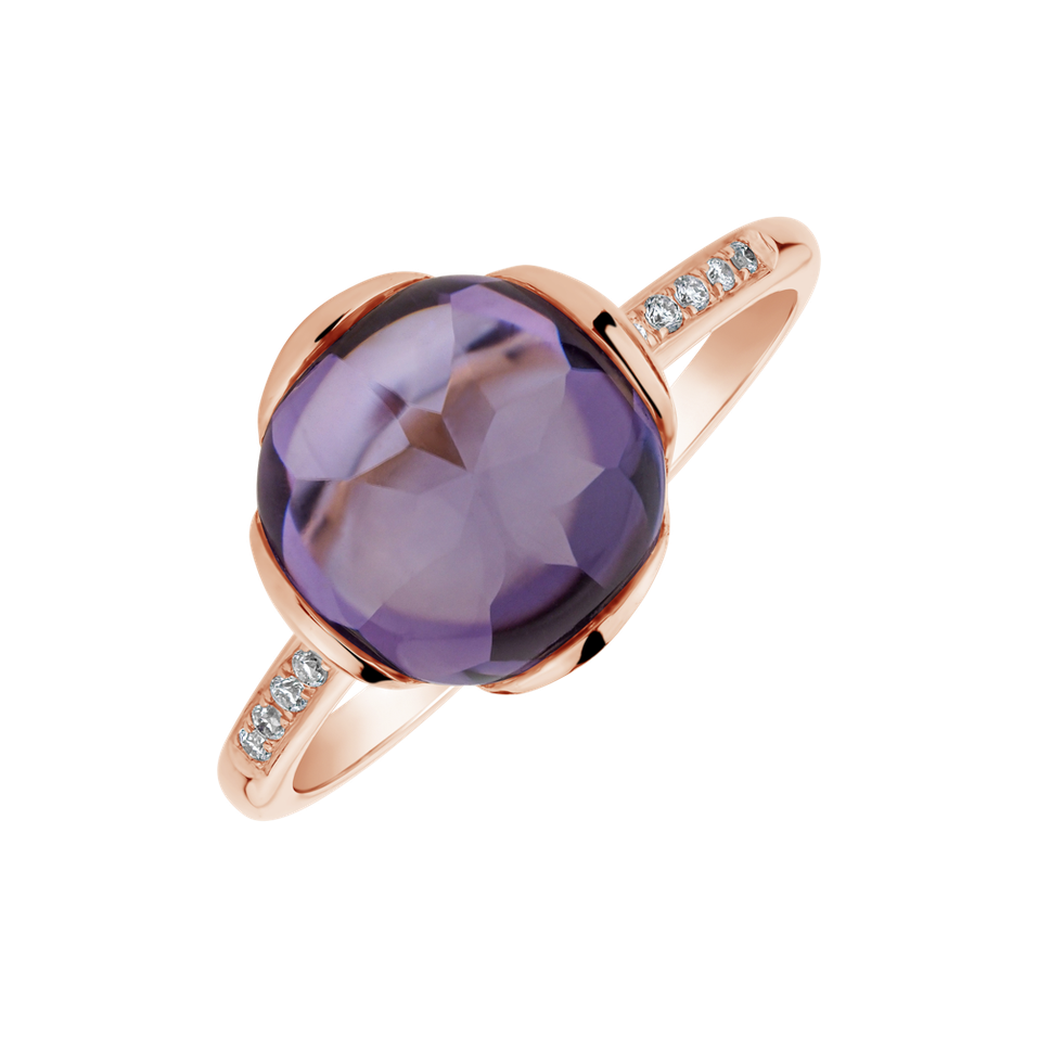 Diamond rings with Amethyst Émeute