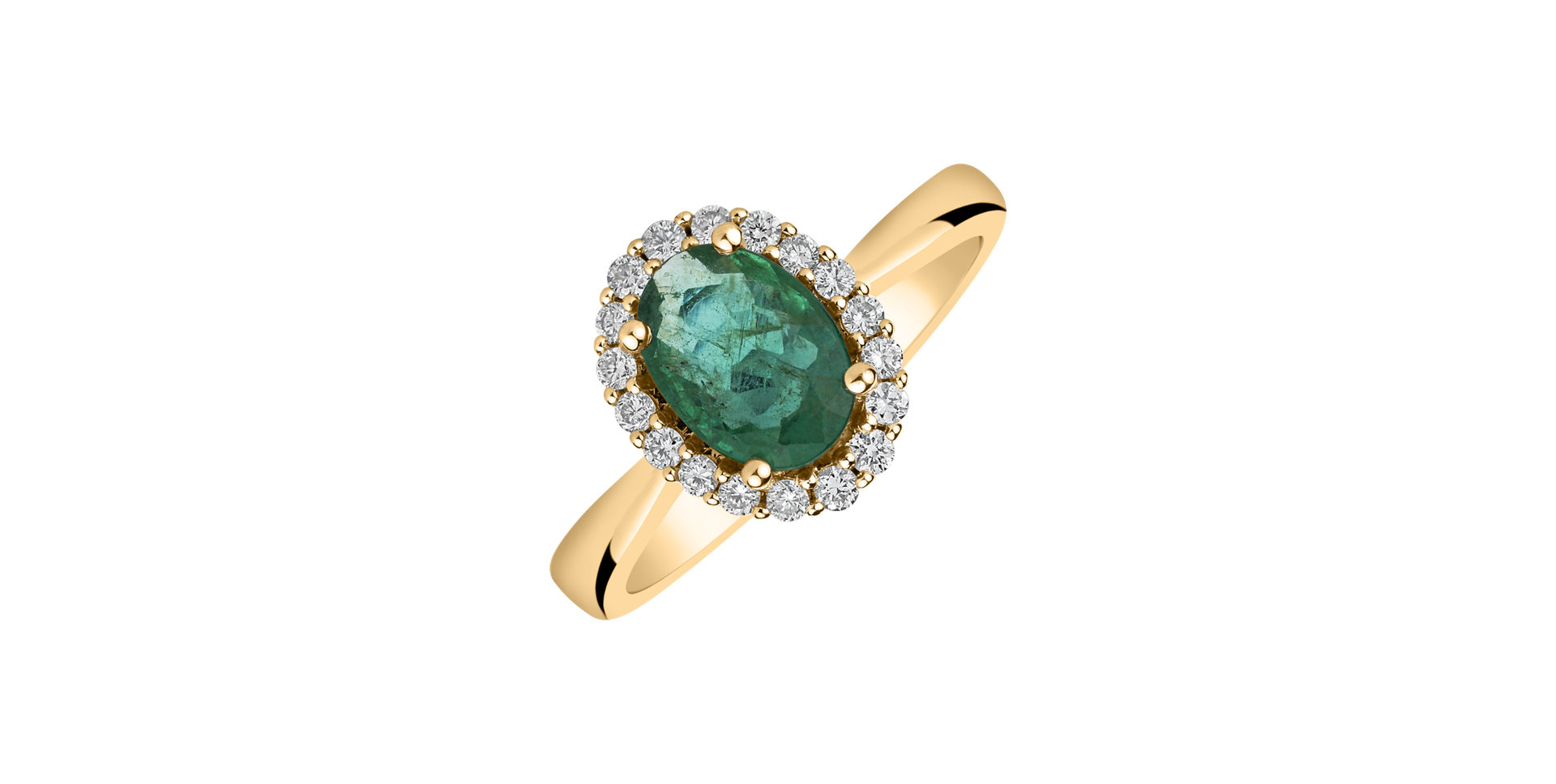Diamond ring with Emerald Space Sin