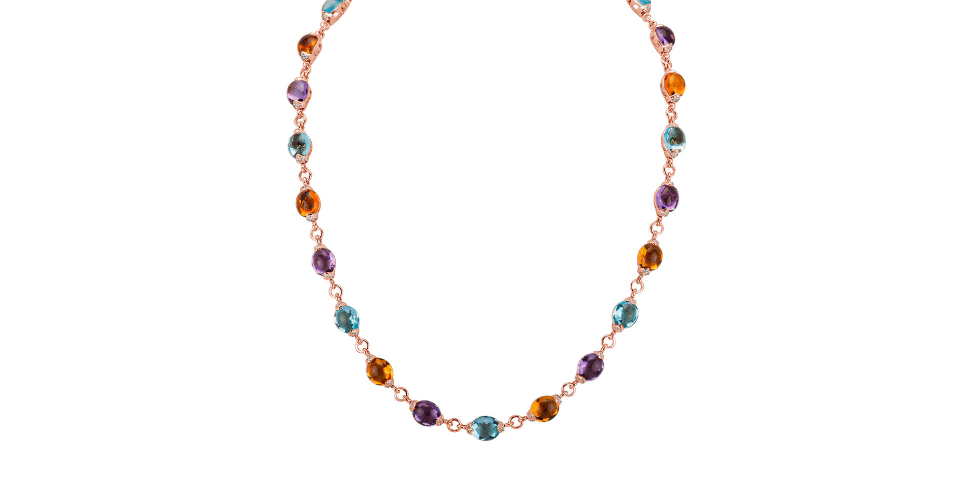 Diamond necklace with gemstones Caesarean Passion