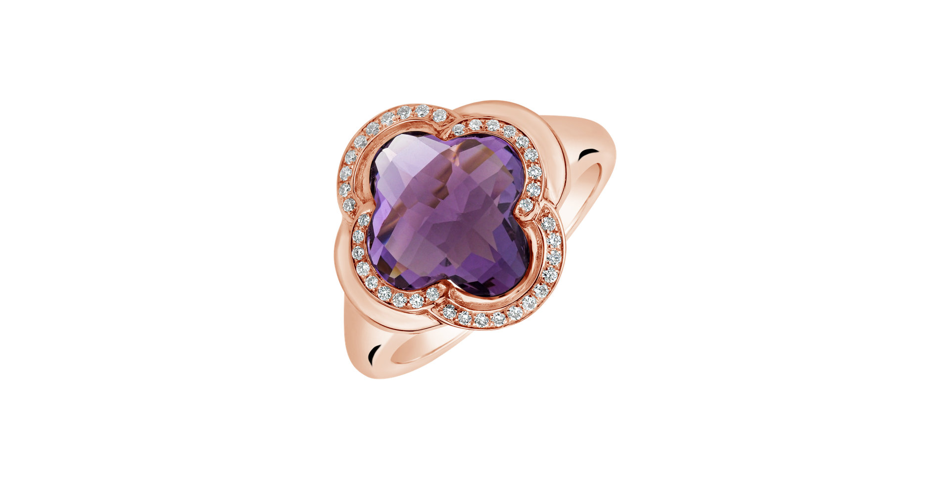 Diamond rings with Amethyst Cosmic Romance