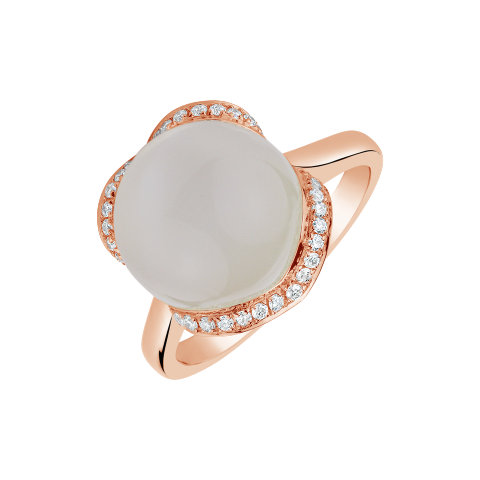 Ring with Moonstone and diamonds Moon Tear