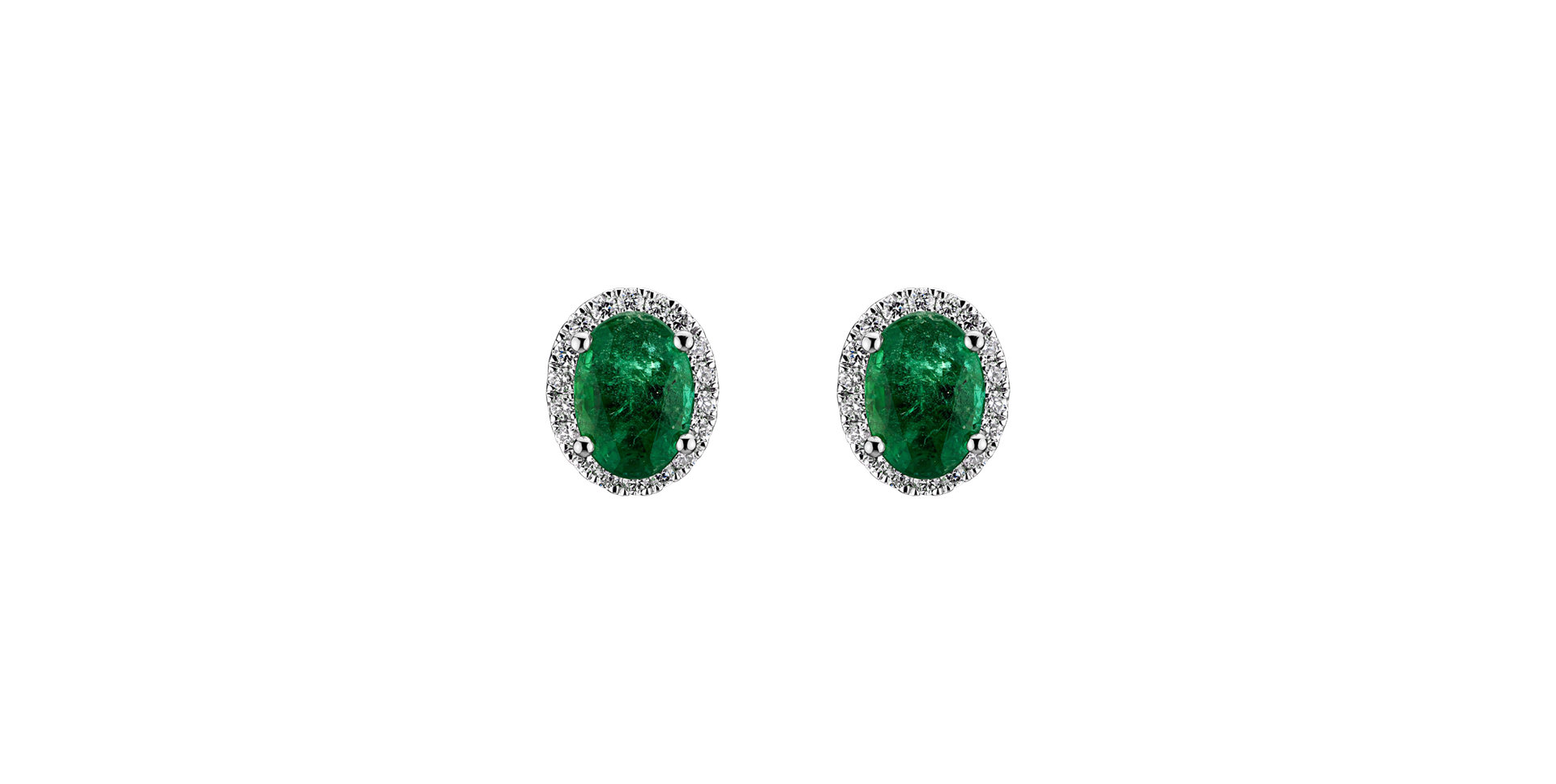 Diamond earrings with Emerald Imperial Allegory