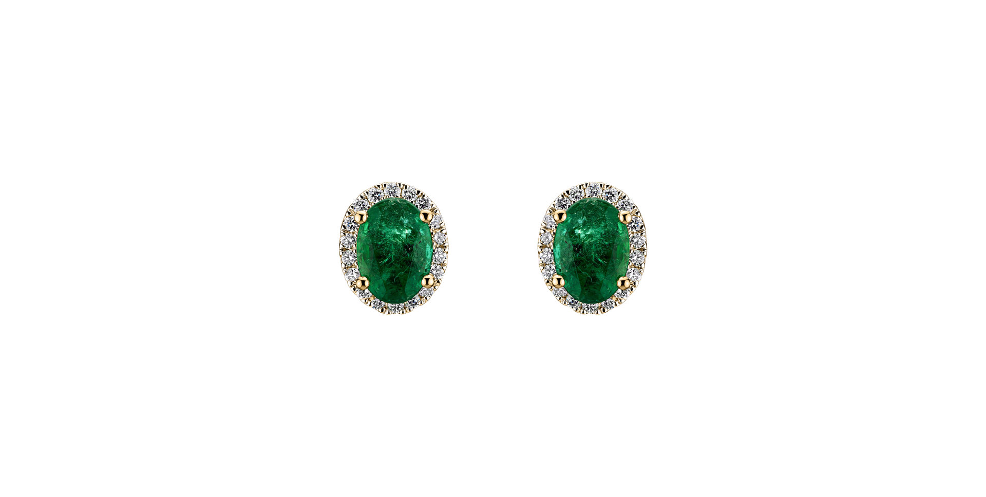 Diamond earrings with Emerald Imperial Allegory