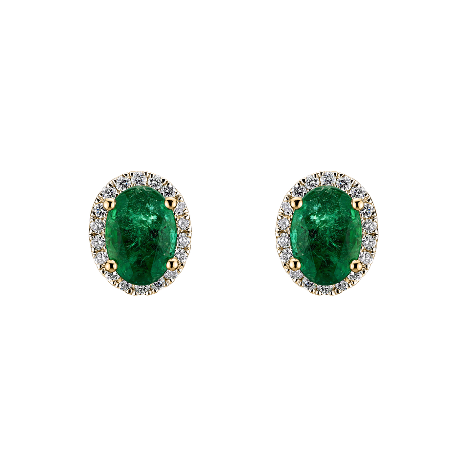 Diamond earrings with Emerald Imperial Allegory