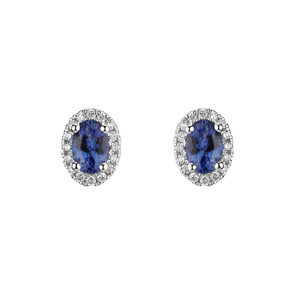 Diamond earrings with Tanzanite Imperial Allegory