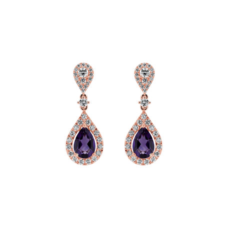 Diamond earrings with Amethyst Lavish Feeling