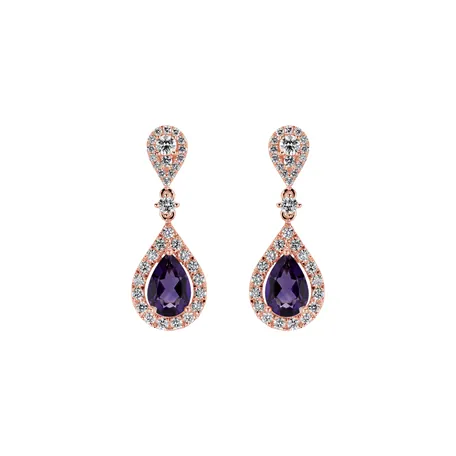 Diamond earrings with Amethyst Lavish Feeling