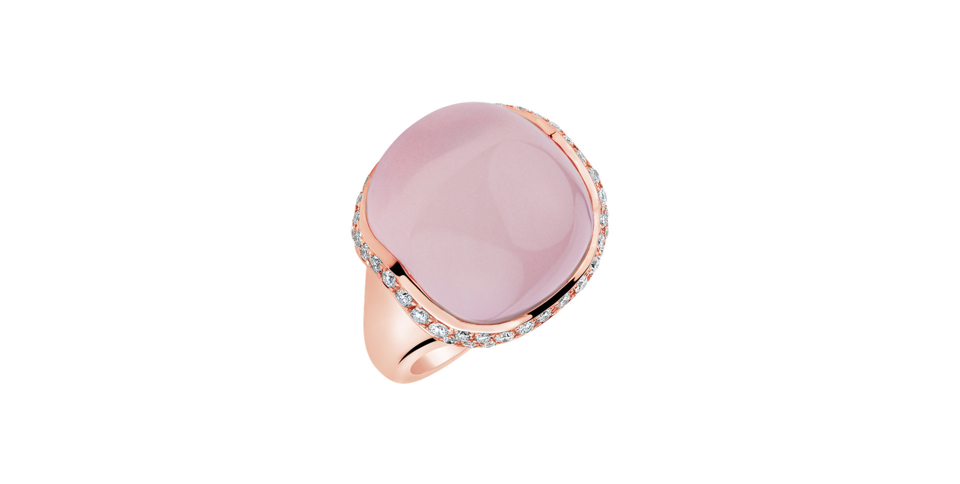 Diamond ring with Rose Quartz Blossom Blush