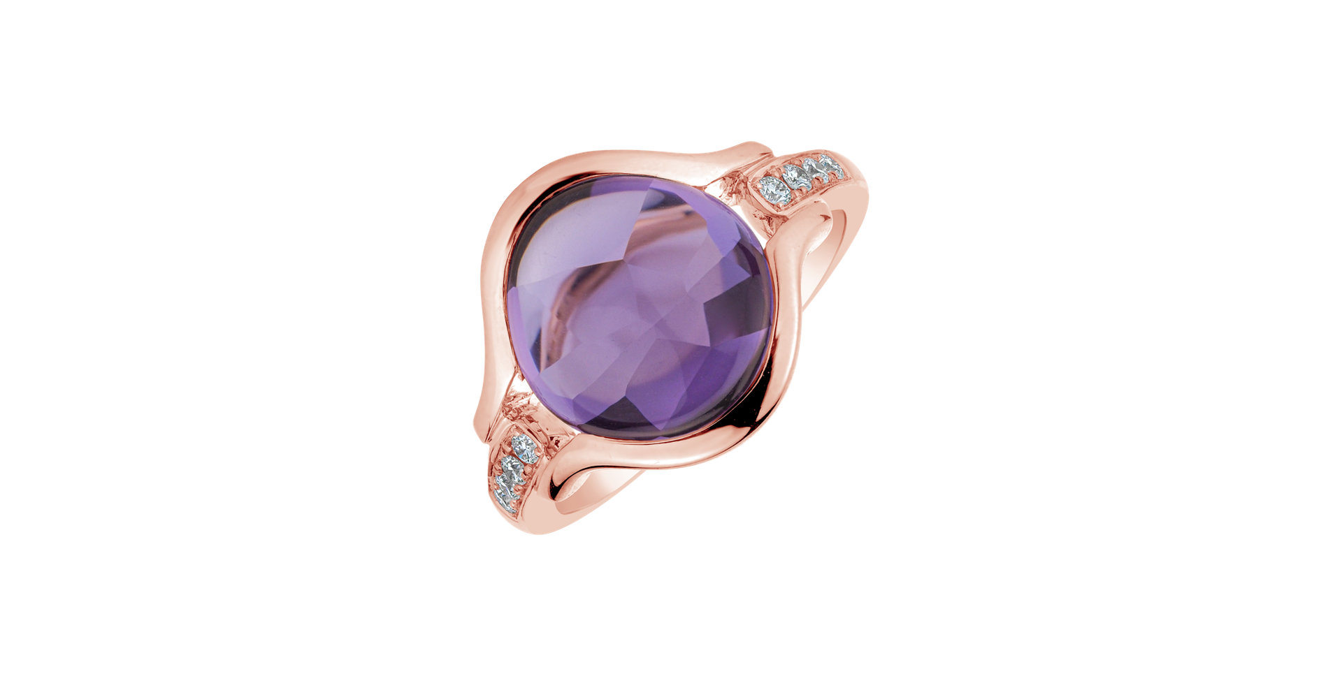 Diamond rings with Amethyst Réflexion de Violet