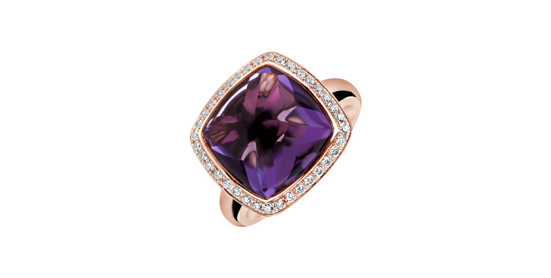 Diamond rings with Amethyst Cosmic Mystery