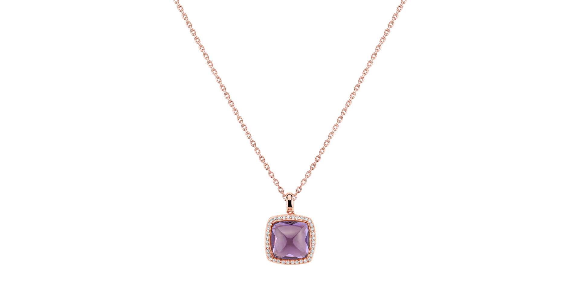 Diamond pendant with Amethyst Symmetrical Beauty