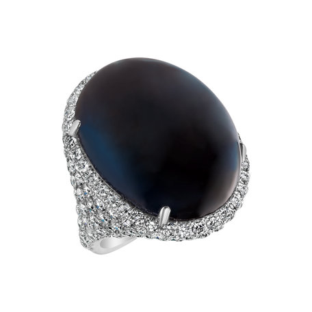 Diamond ring with Topaz Inferno Symphony