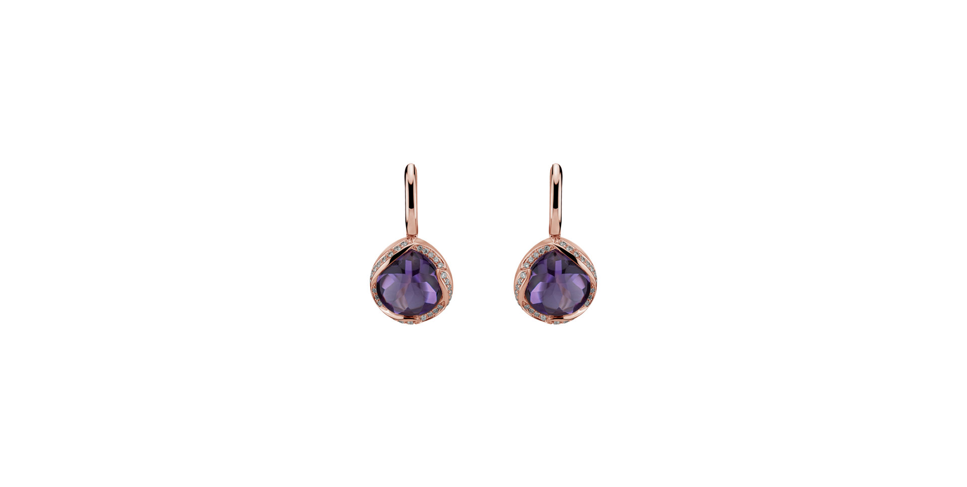 Diamond earrings with Amethyst Ambretta