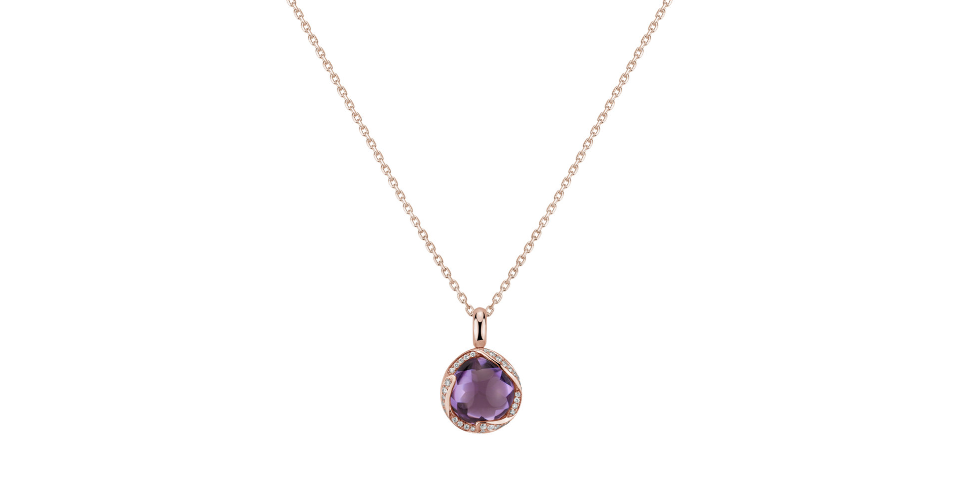 Diamond pendant with Amethyst Florallete