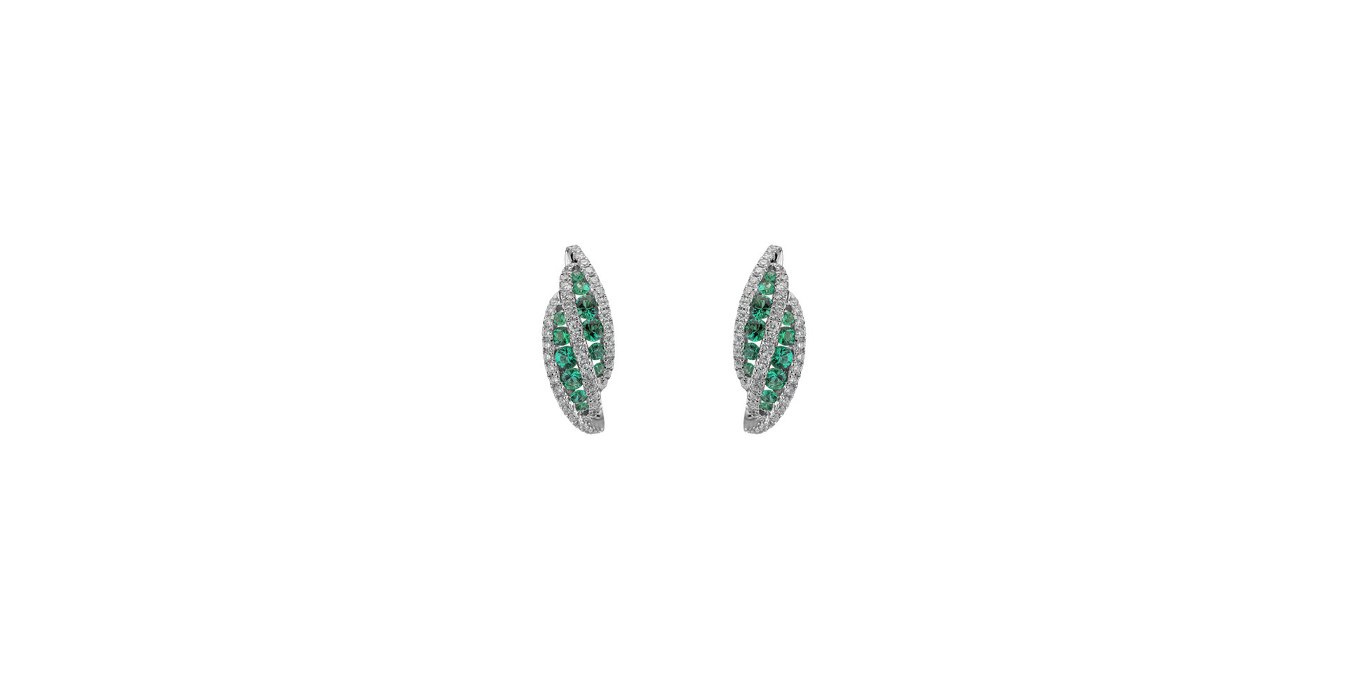 Diamond earrings and Emerald Lunar