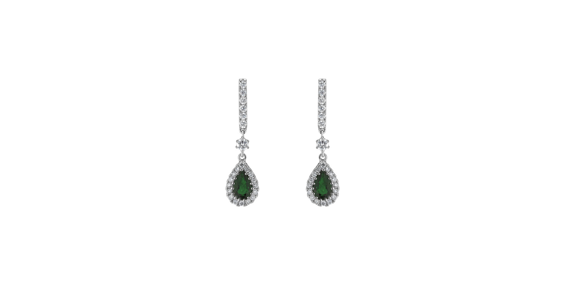 Diamond earrings with Emerald Adelyn