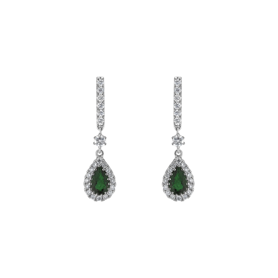Diamond earrings with Emerald Adelyn