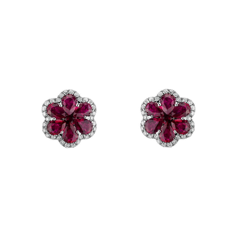 Diamond earrings with Ruby Brynlee