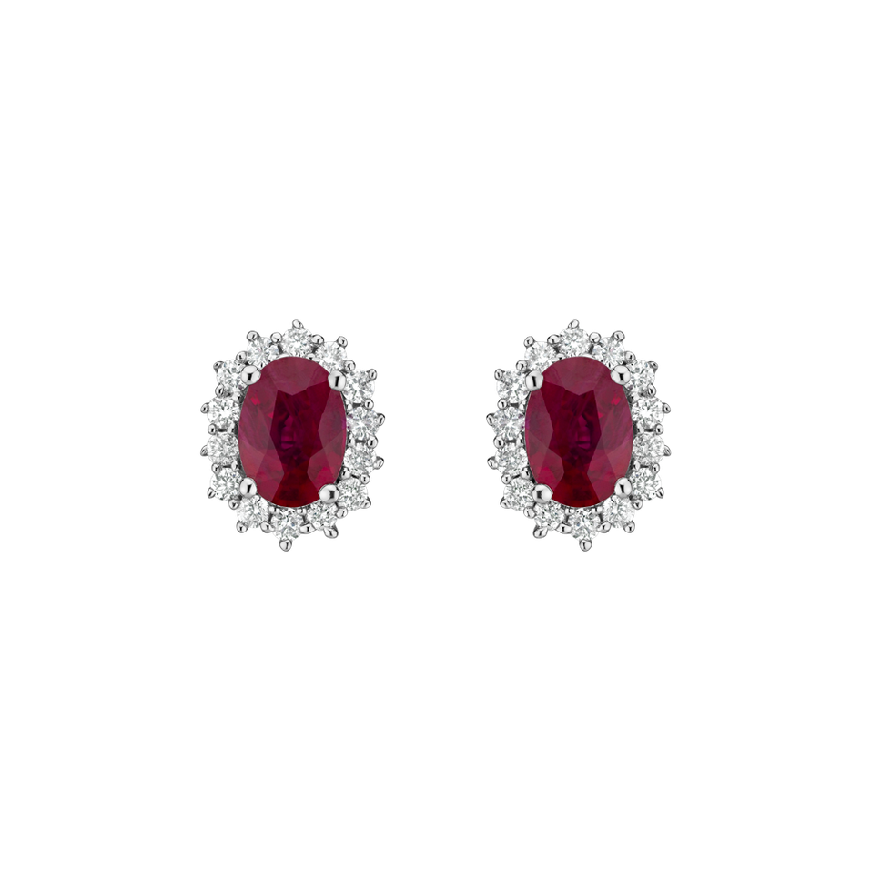 Diamond earrings with Ruby Princess Sparkle