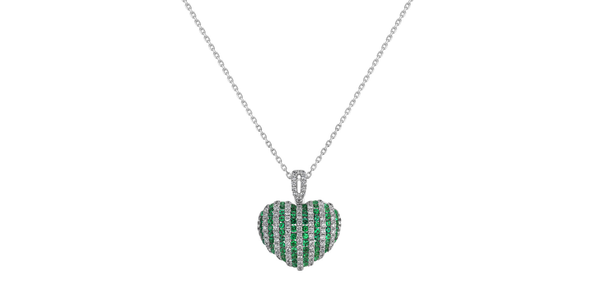 Diamond pendant with Emerald Love Passion