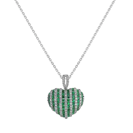 Diamond pendant with Emerald Love Passion