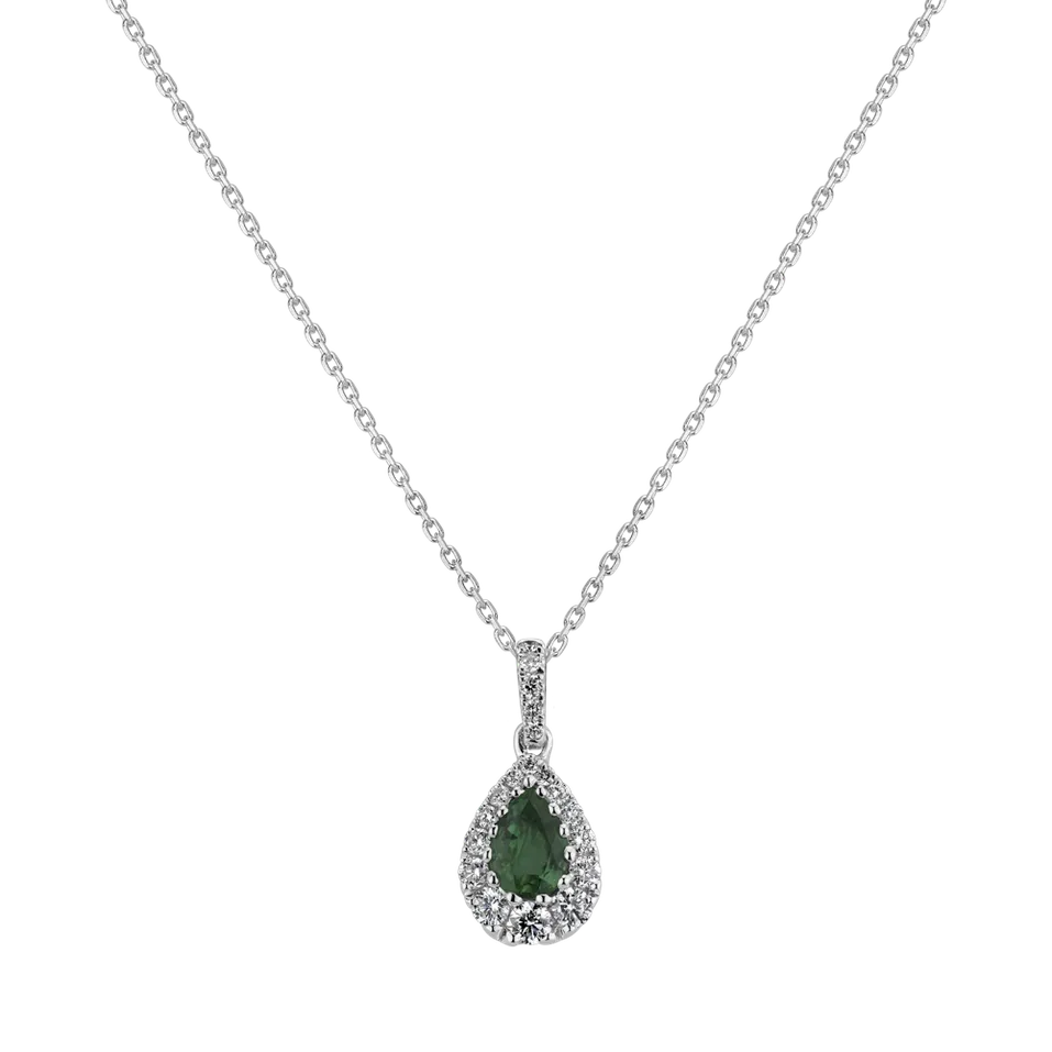 Diamond pendant with Emerald Ethereal Mythos
