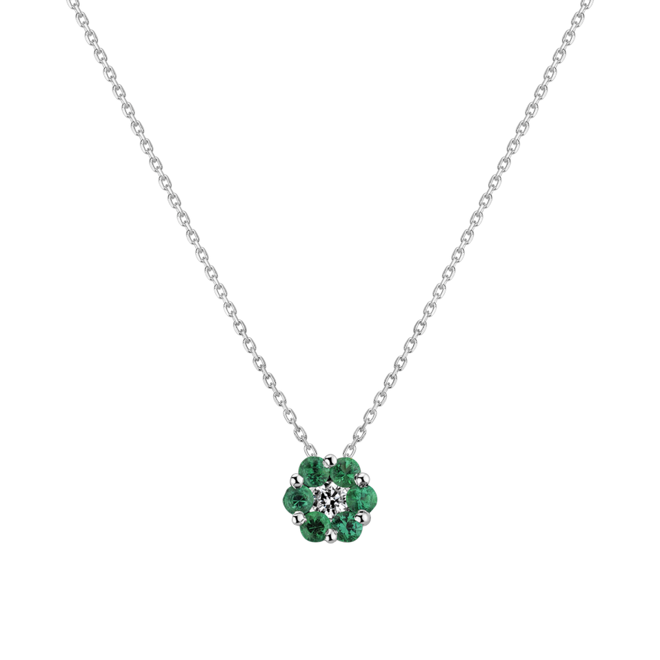 Diamond pendant with Emerald Forest Fantasy