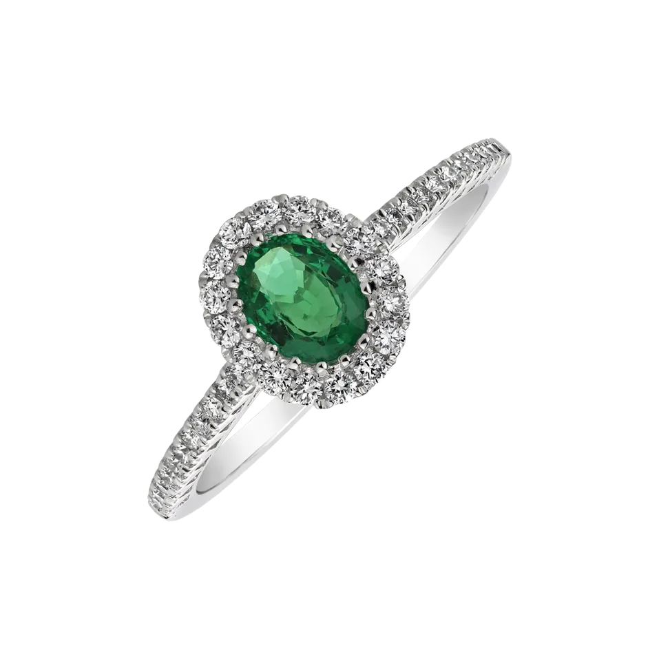 Diamond ring with Emerald Malygos
