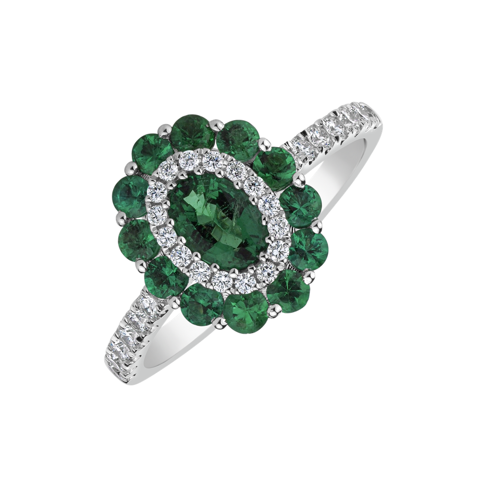 Diamond ring with Emerald Royal Bliss